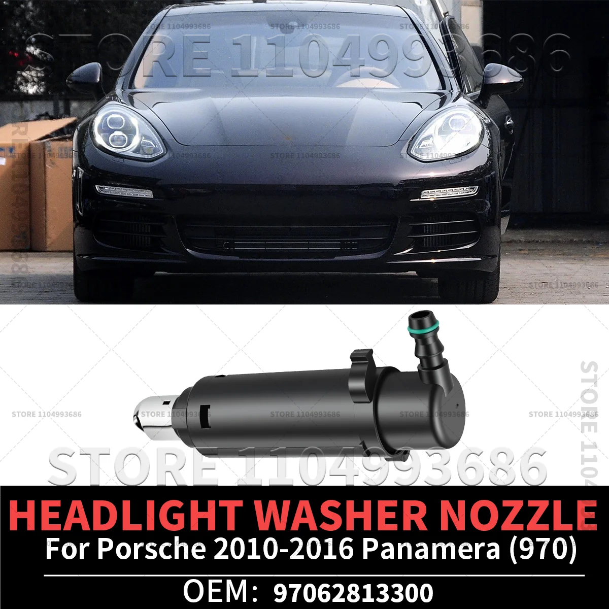 

For 2010-2016 Porsche Panamera (970) Headlight Washer Nozzle Jet Head Light Washer Pump (LH and RH Universal) OEM 97062813300