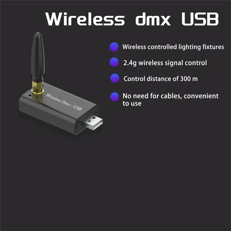 B63B-USB To DMX Interface Adapter Stage Lighting Controller With Charging Receiver US-PLUG