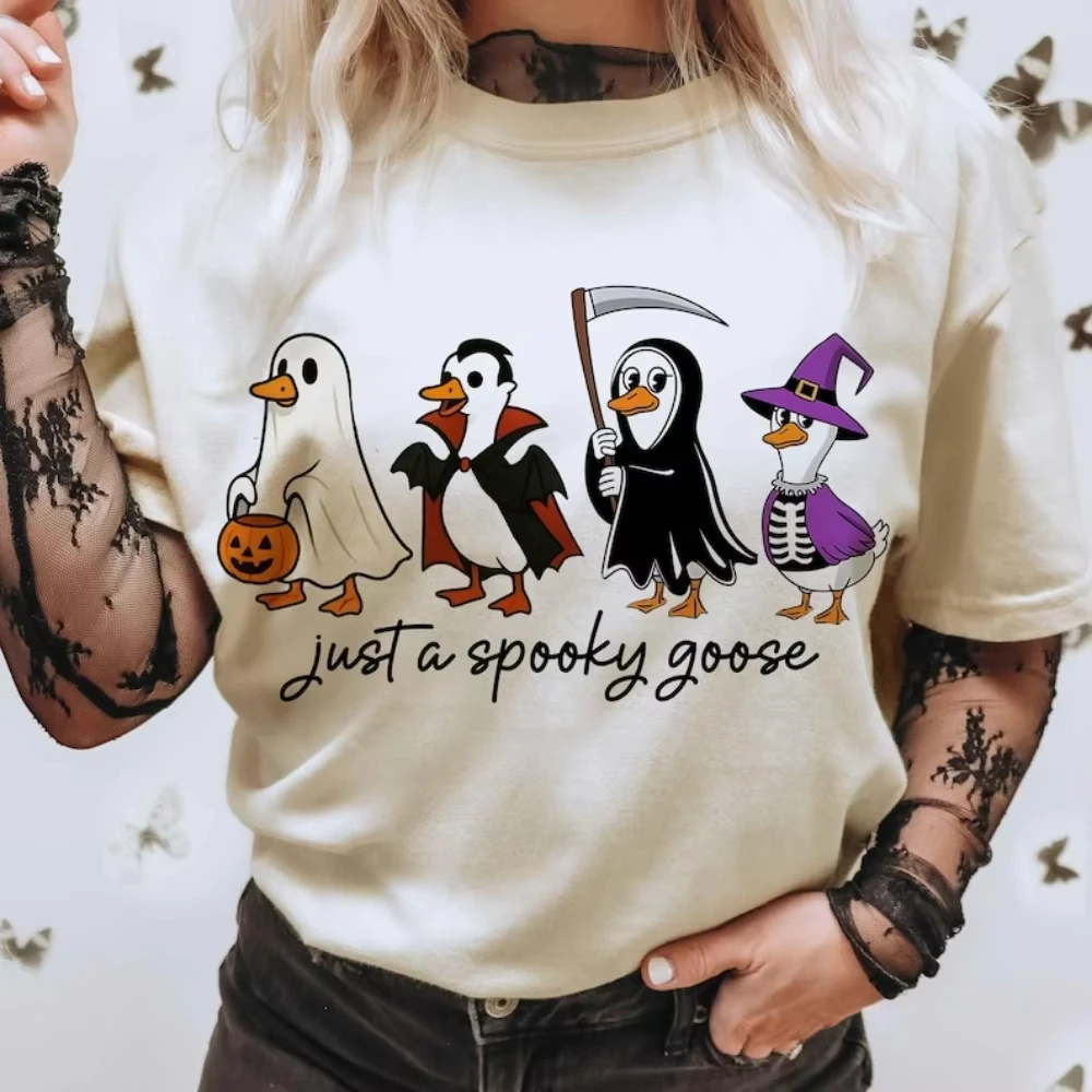 

Забавная футболка Just A Spooky Goose на Хэллоуин, милая одежда ужасов, футболка на Хэллоуин, рубашка с жутким гусем, мужские и женские праздничные костюмы