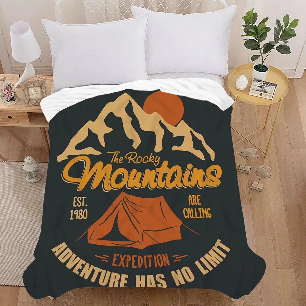 

Одеяло с принтом для кемпинга для дивана-кровати, путешествий, кемпинга, гостиной, офиса, кондиционера, одеяло для всех сезонов, подарки