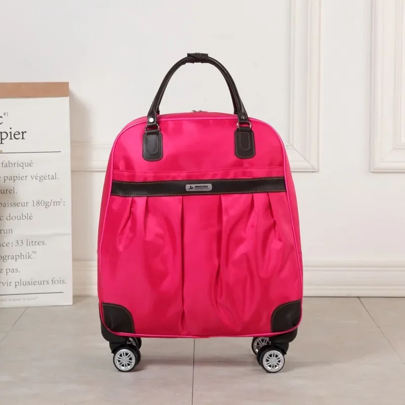Women Travel Luggage handbag girls trolley bags Cabin Waterproof Oxford Rolling Trolley suitcase Lady on Wheels wheels Drag bag