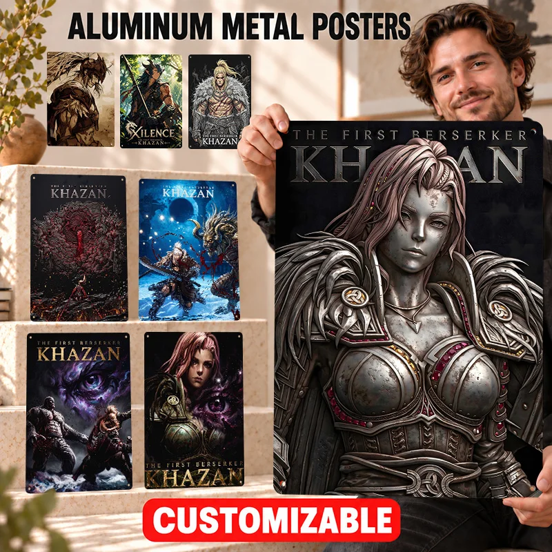 The First Berserker - Khazan Textured Metal Posters Dark Magic Style Studio Wall Art Customized Aluminum Sign Quest Gamer Gift