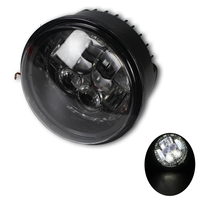 High Quality Round Black LED Motorcycle Head Lamp Headlight for Primavera Motorcycle Lighting System