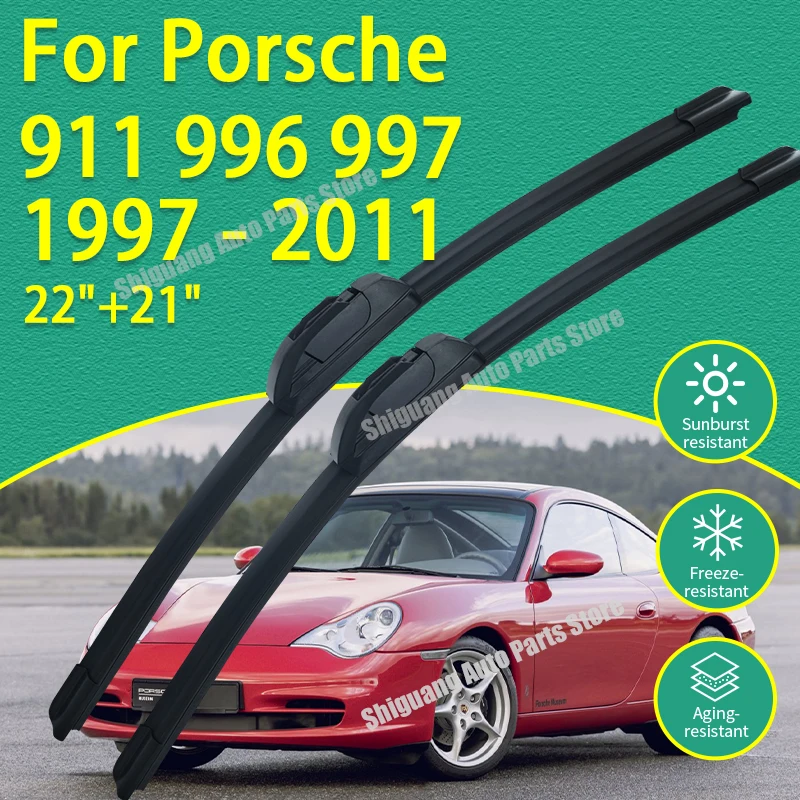 

Новые передние дворники с силиконовым покрытием, щетки лобового стекла для Porsche 911 996 997 1997-2011 гг., аксессуары для автомобильных дворников 1998 г.