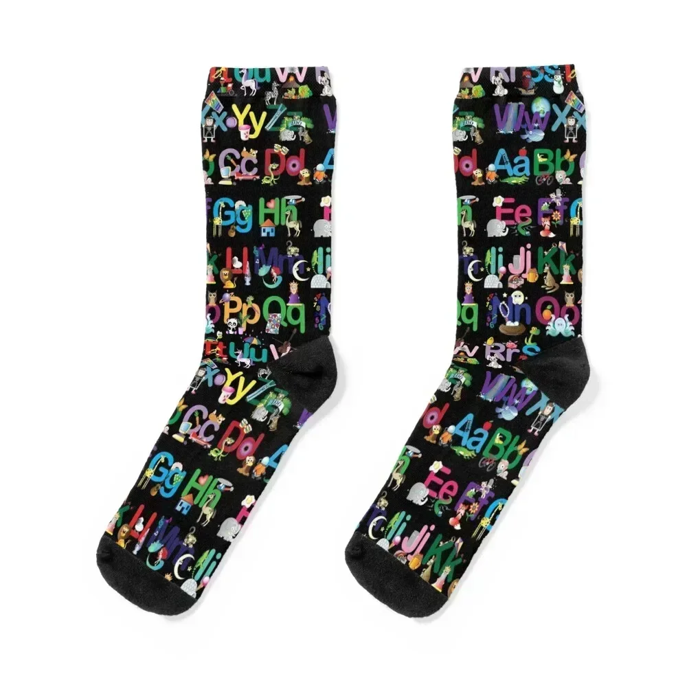 

Alphabet in black Socks custom Lots luxury Men's Boy Socks Women's