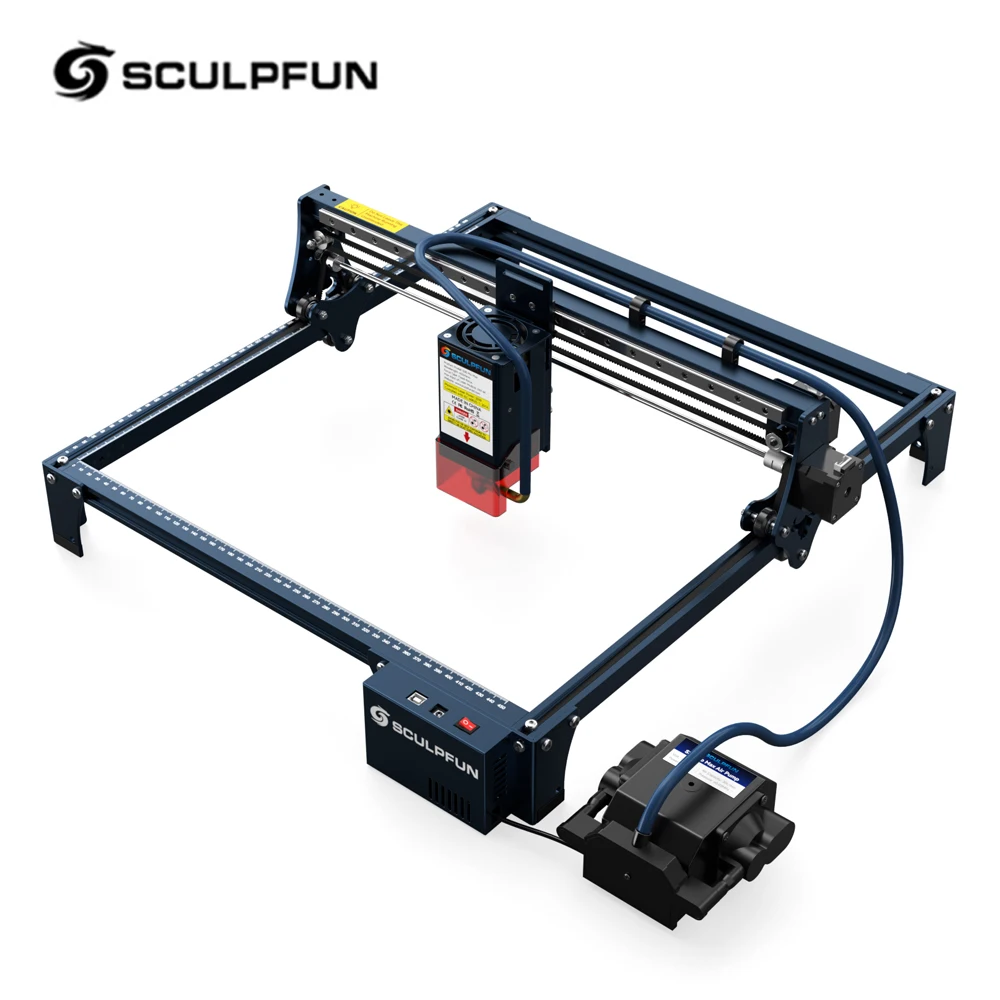 SCULPFUN S30 PRO MAX with Automatic Air-assist System 20W Machine with Replaceable Lens Eye Protection Shield 410x400mm