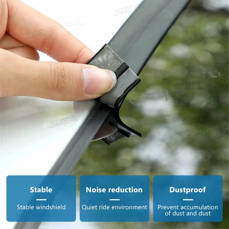 SEAMETAL 2/8 متر سيارة شرائط عزل مطاطية السيارات الزجاج الأمامي سقف المطاط ختم الشريط عزل الضوضاء اكسسوارات السيارات 14/19/27/30/35 مللي متر