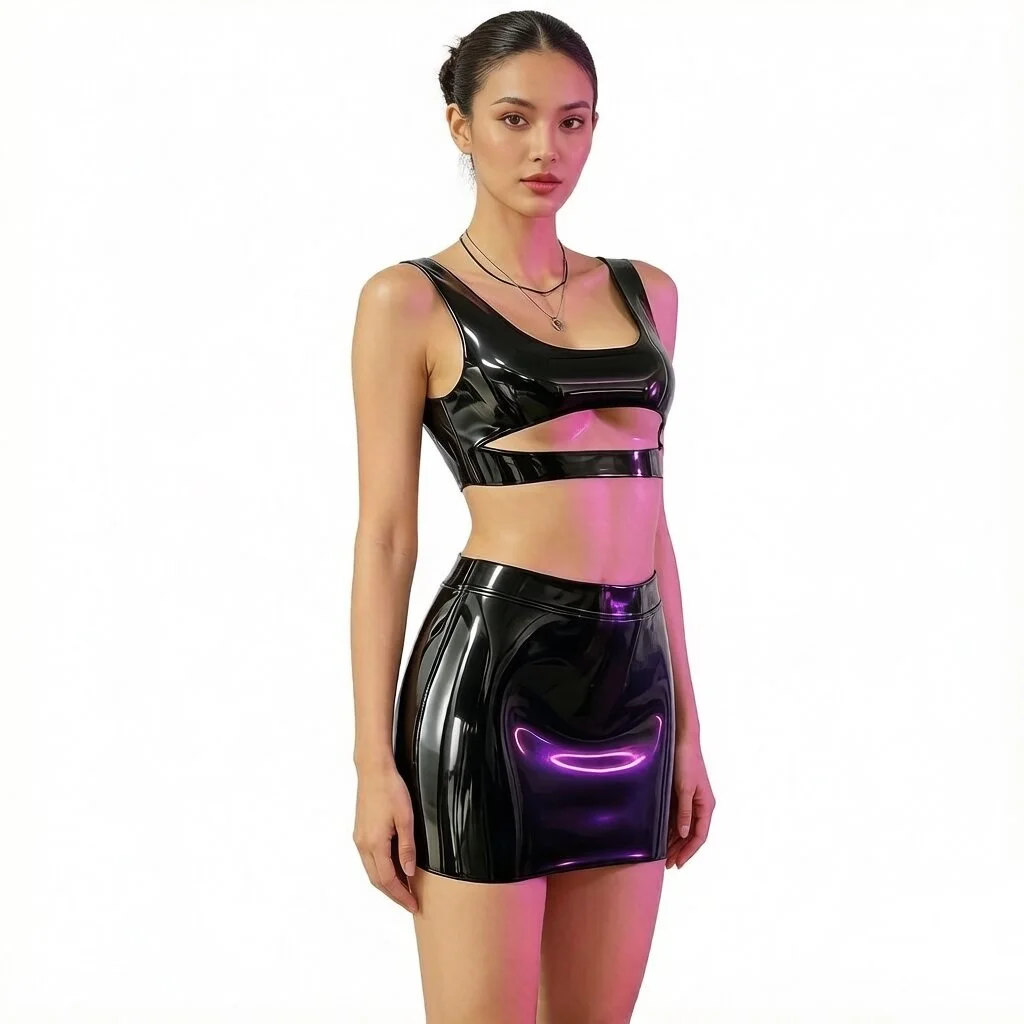 Women's Nightclub Skirts Sexy Double Sides Elastic Latex PU Mini Micro Pencil Skirts Fashion Package Hip Dance Short Skirts