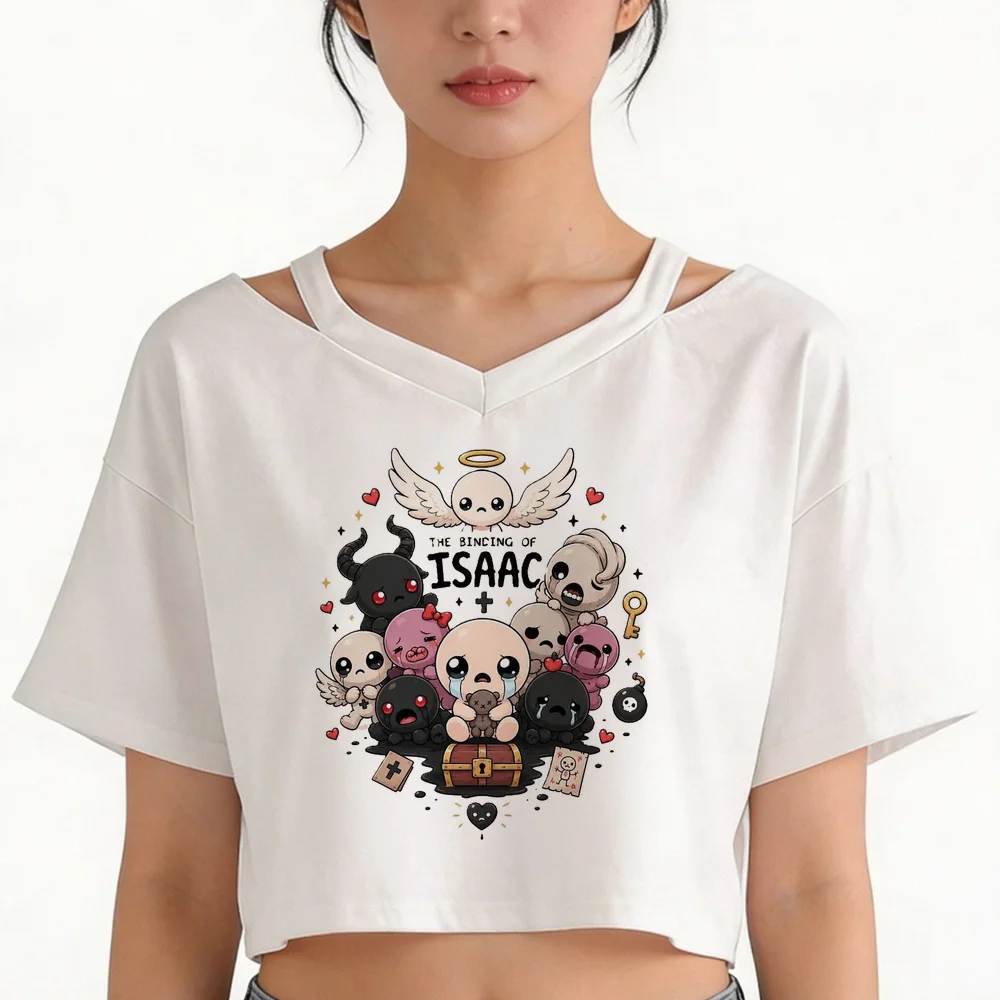 the Binding of Isaac crop top shoujo cute vintage cheap t shirt party jojifuku 2000s gyaru grunge