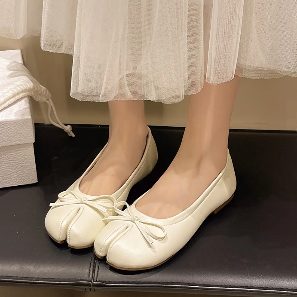 New Brand Women Flats Soft Ballet Shoes Slip On Loafers Soft Moccasins Tabi Ninja Casual Shoes Mujer Ladies Shoes Bow Knot Mujer