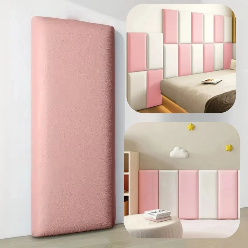 3pcs Nordic Style Bedroom Head Board Self-adhesive Tatami Stickers Kid Anti-collision Headboard Home Decor Wall Panels