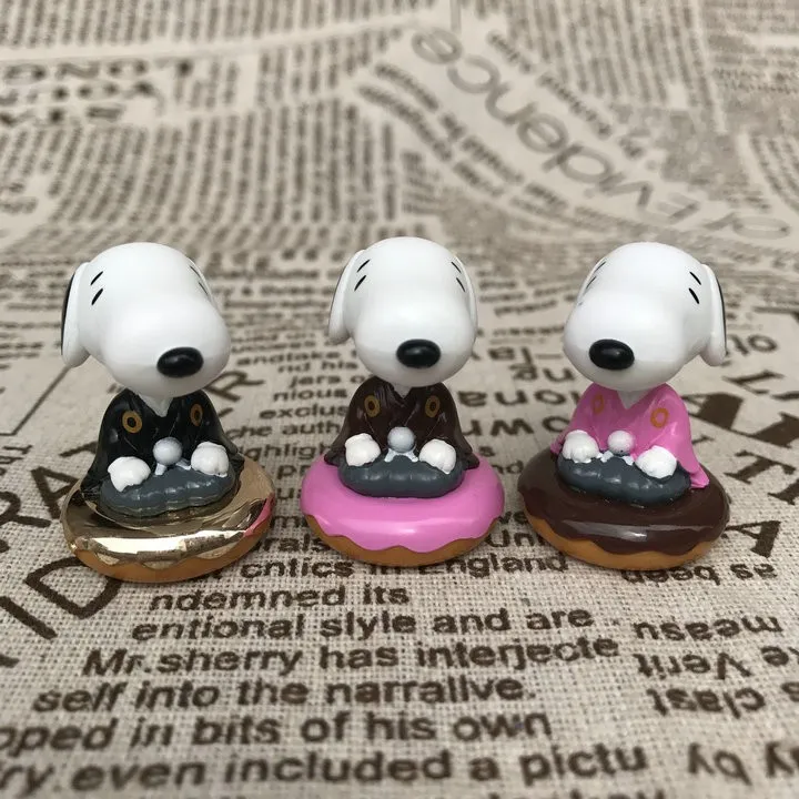 Cute Kimono Snoopy Action Figures Doughnut and White Puppy Model Toy Cartoon Desktop Ornament Collectible Toys Kids Gifts