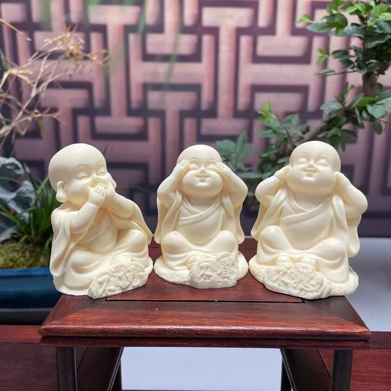 Three Little Monks Characters Statue Don\'t say, Don\'t look, Don\'t listen Art Sculpture Cute Home Room Office Car Decorations