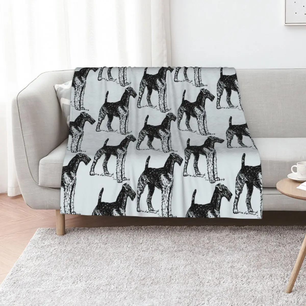 

Airedale Terrier Throw Blanket Hairys Winter beds Comforter warm winter Blankets