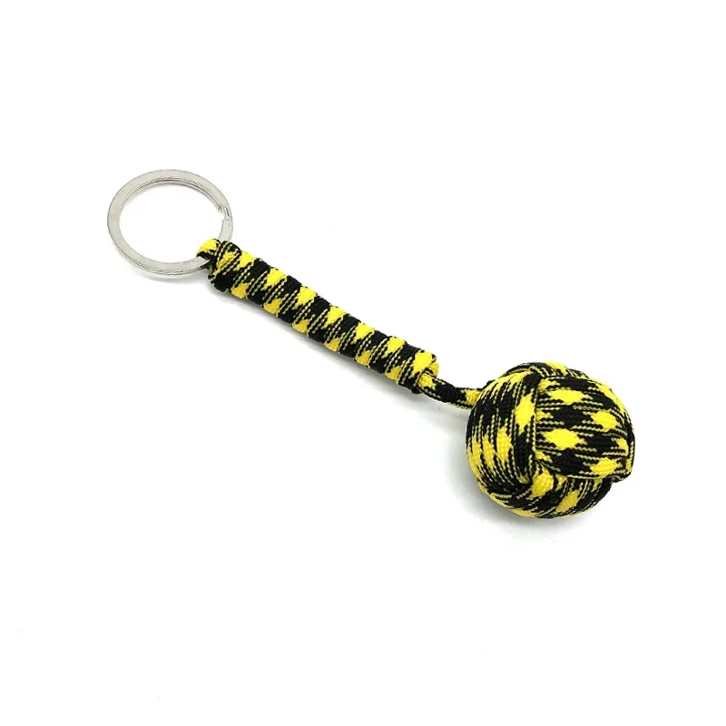 Woven Paracord Lanyard Keychain Outdoor Survival Tactical Self-defense Military Parachute Rope Cord Ball Pendant Keyring