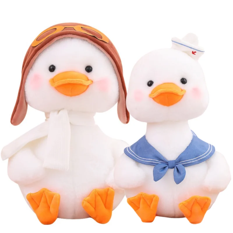 

25/40/55cm Funny Sunny Duck Hug Soft Stuffed Animal Plushie Decoration Dressing Pilot Long Pillow Cute Gifts For Kids Birthday