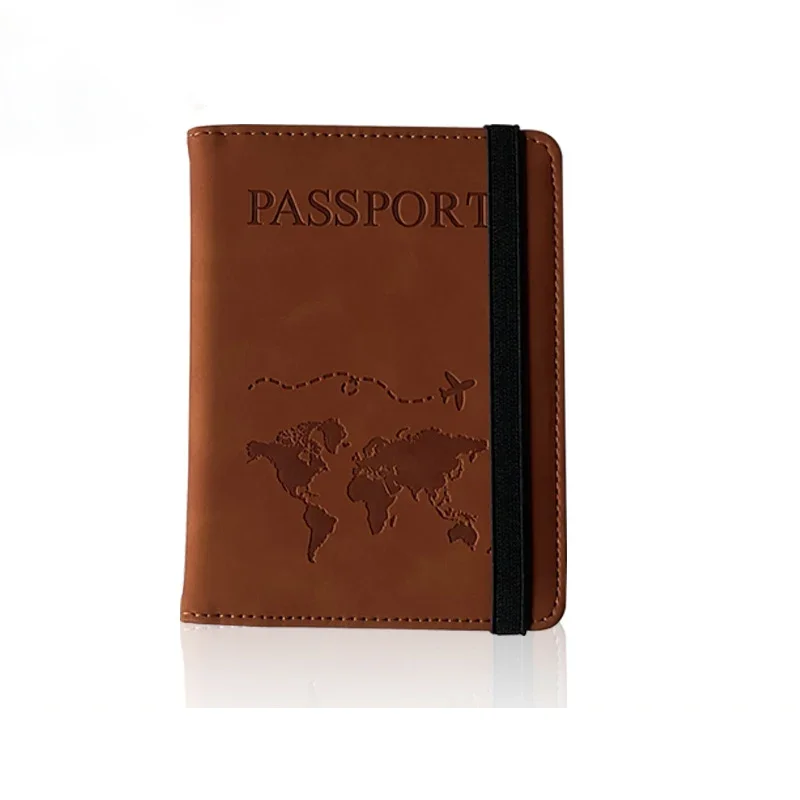 Funda de cuero para tarjetas, bolsa de almacenamiento Unisex, funda protectora para pasaporte a la moda, patrón mundial, porta pasaporte de viaje,