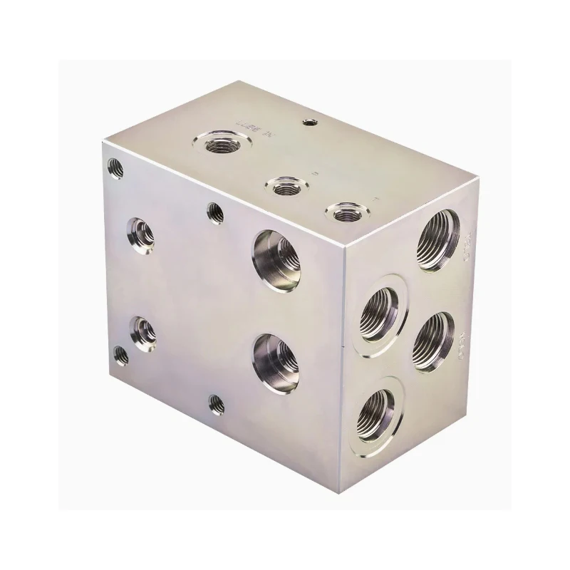 Изготовленный на заказ блок гидравлического клапана высокого давления из оцинкованной стали с ЧПУ