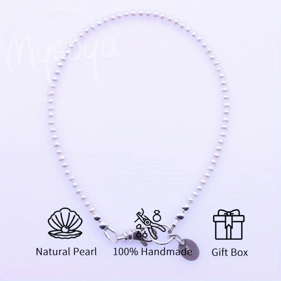 

Жемчужина MYSOYA из пресноводного жемчуга белого цвета 3-4 мм в подарочной коробке, подарок для него/нее, подходит для повседневного использования/свадьбы/на день рождения