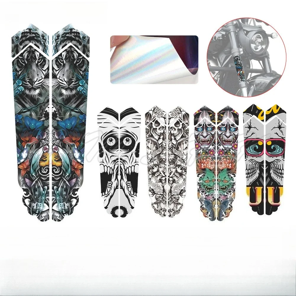 Universal Laser Fork Vinyl Stickers, Waterproof Holographic Decals for Motorcycle & Bike, Assorted Patterns
