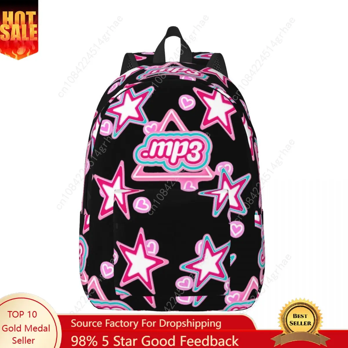 Emilia Mernes Mp3 Casual Backpack with Pocket High School Work Daypack for Men Women Laptop Canvas Bags
