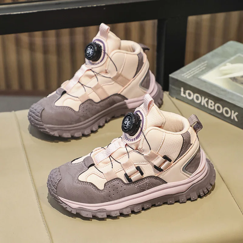 

Kid Fashion Sneakers Girls Autumn New Collection Children's Versatile High Top Sports Shoes Outdoor Student Casual Walking Shoes
