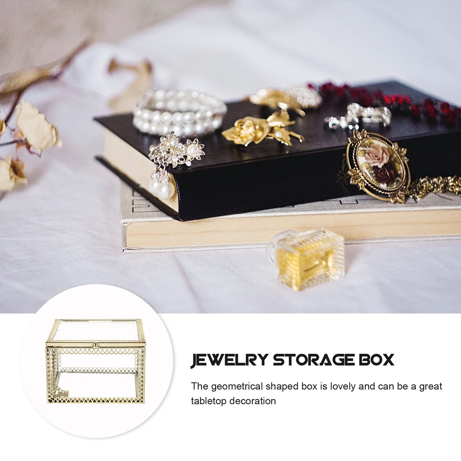 Luxurious Geometrical Shaped Jewelry Box High-Class Material Durable Practical Use Home Outdoors Decorative Storage Container