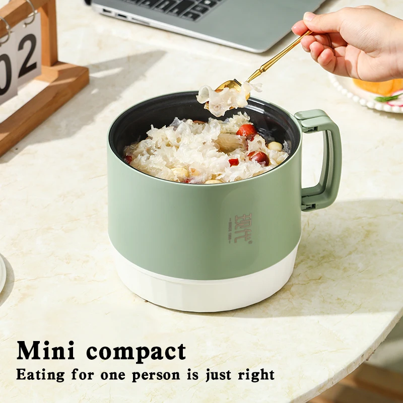 New Trend Green Rice Cooker Non-Stick Inner Tank Portable Foldable Travel Mini Electric Rice Noodle Cooker Steam Hot Pot