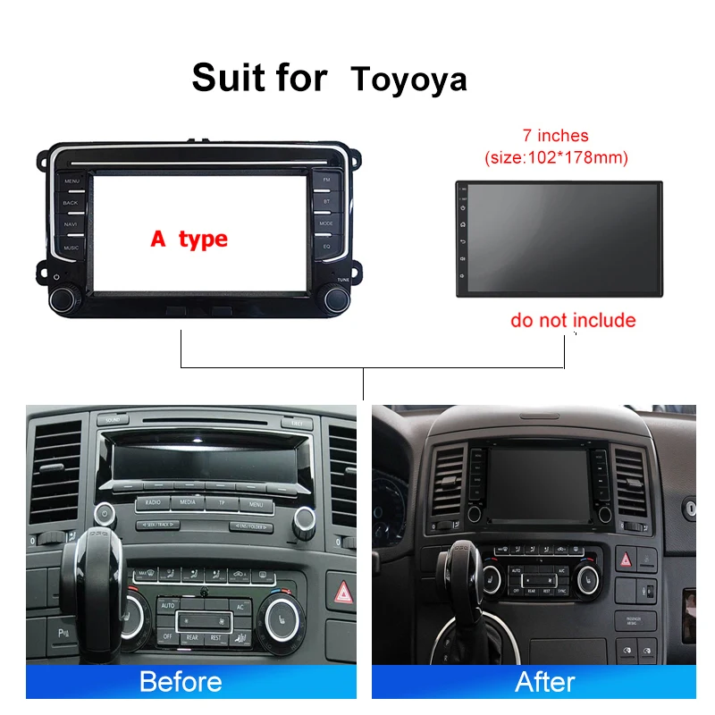 Android Car Radio Installation Fascia Frame For Volkswagen Universal Device stereo Panel Dash Mount Kit wire harness cable