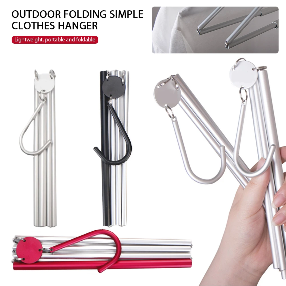 Outdoor Foldable Non-Slip Coat Drying Rack Aluminum Closet Organizer For Travel Hotel Camping Portable Clothes Hangers