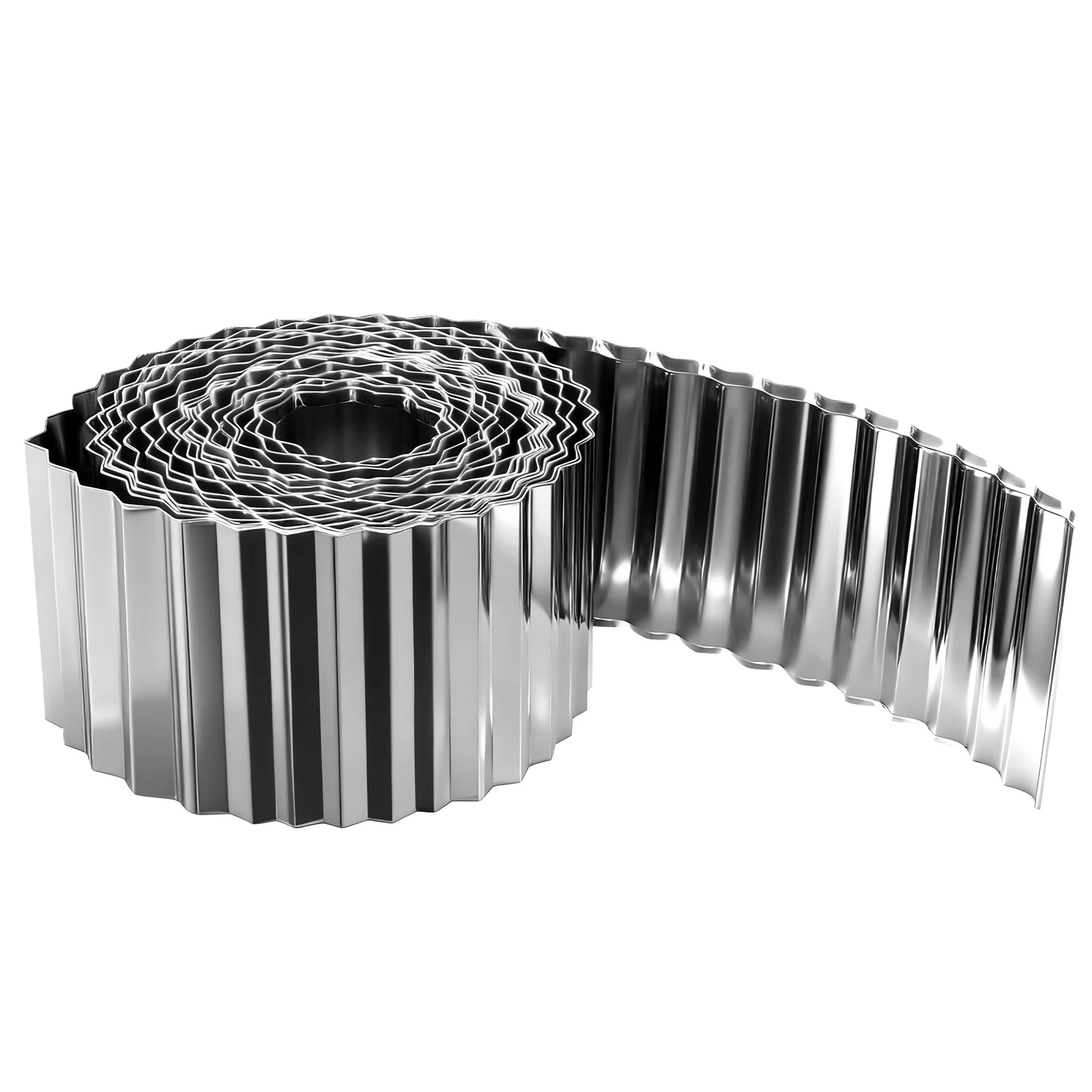 10M Wellblech-Gartenrand, verzinkter Stahl-Landschafts- und Rasenkantenstreifen, Metall-Gartenrand für DIY-Blumenbeet, Rasen und Garten