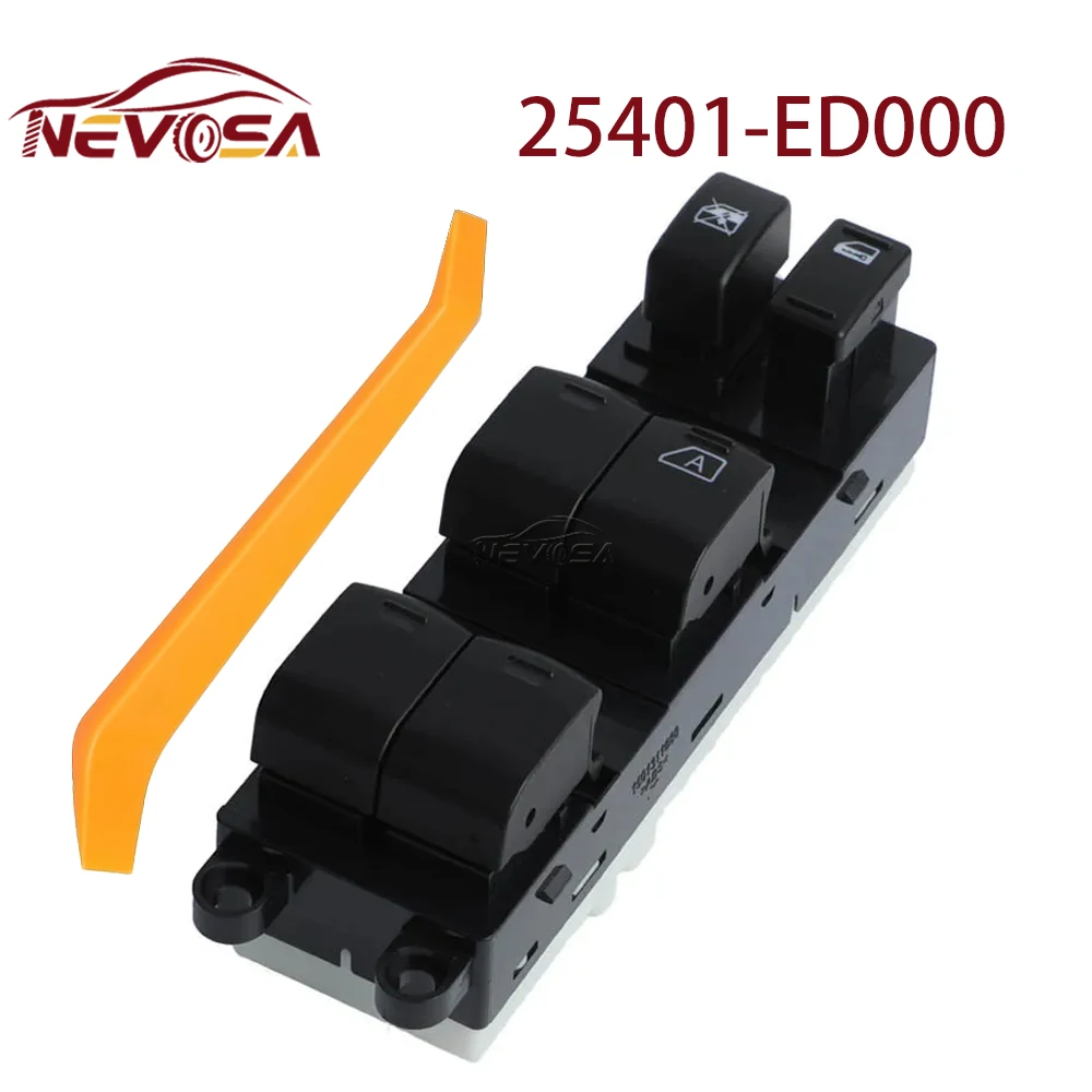 

25401-ED000 For Nissan Tiida Driver Side Window Control Switch Door Lock Car Parts Accessories 15+3Pins RHD