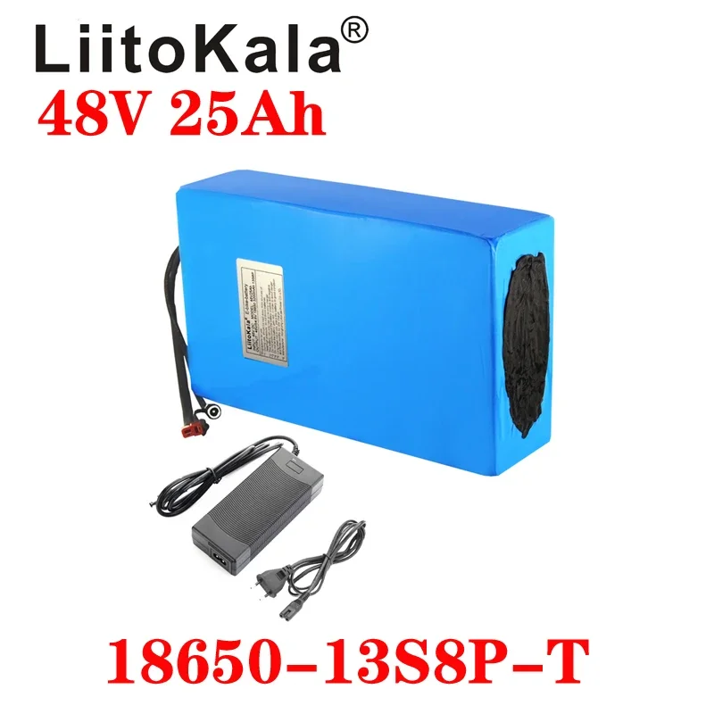 

LiitoKala 48V25ah Battery Lithium Pack 25AH 1000W Electric Bicycle Built In 50A BMS+54.6V 2A Charger