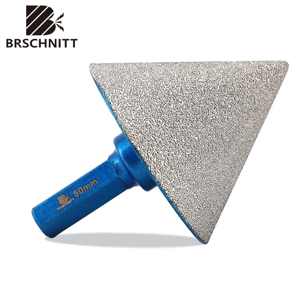 

BRSCHNITT 1pc Dia 50mm Diamond Beveling Chamfer Bit Milling Bits Hex Shank Polishing Ceramic Tile Porcelain Chamfering Bit