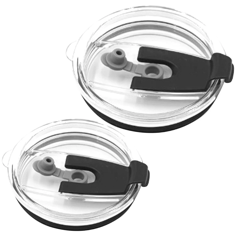 

2pcs Insulated Cup Lids Leak-Proof Reusable Mug Covers For 20-30Oz Tumblers Water Bottles Airtight Transparent Silicone