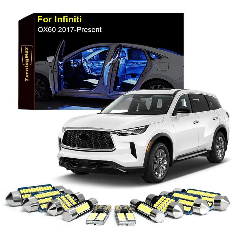 Canbus Interior Lighting LED Bulbs Kit Package For Infiniti QX60 2017-Now Dome Trunk Reading Lights Indoor Lamps Car Accessories