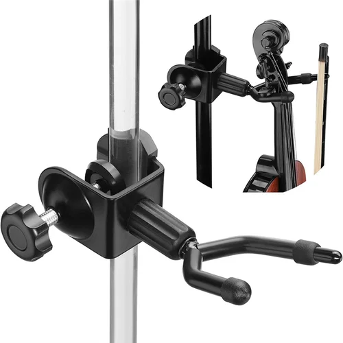 Imagen 2 del producto XSXS - Soporte para colgar violín 360 °   Colgador giratorio para violín y violín, soporte para micrófono para espectáculos de escenario, práctica de estudio en casa