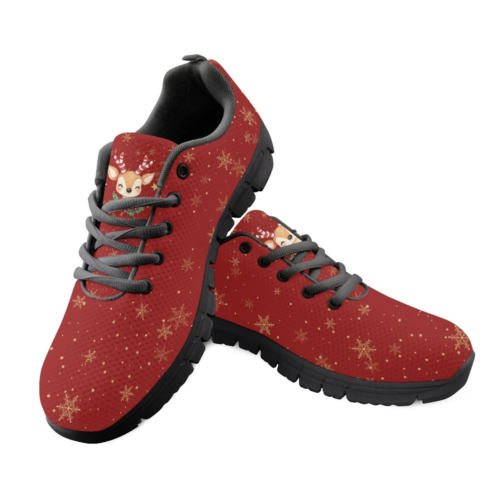 Coloranimal Cute Reindeer Men Easy to Clean Work Shoes for Medical Staff Wear-Resistant Sports Trainers for Outdoor Training