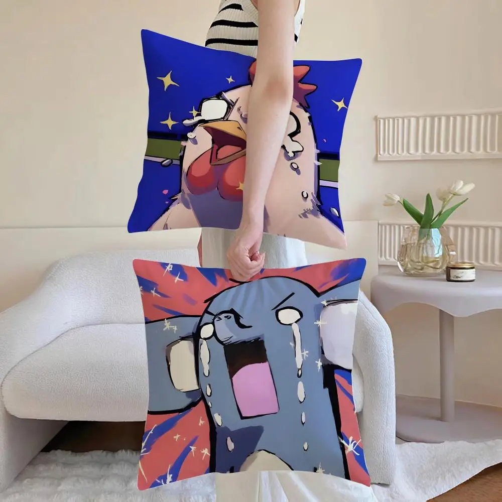 Fun Simple Casual T-Terrified Cry Animals Cushion Cover Washable Linen Pillowcase Soft  for Daily Sofa Bed Home Room Decor