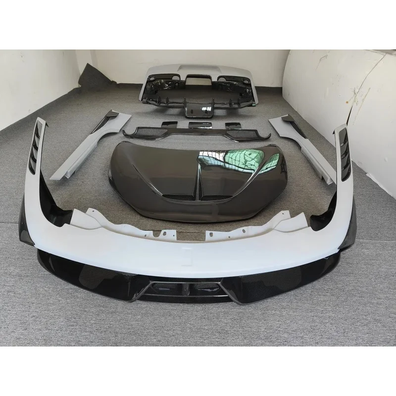 

SP Style Engine Hood, Side Skirts & Front/Rear Bumper Body Kit for 458 Car Parts