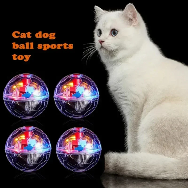 3Pcs/box Interactive Cat Ball Toy Flash Paranormal Equipment Ghost Toy Up Motion Balls Toy Light Pet Ball Flash Hunting Motion