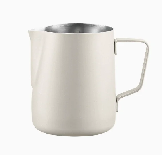 

2026 304 Stainless Steel Latte Art Milk Pitcher with Slanted Spout, Professional Milk Frothing Cup