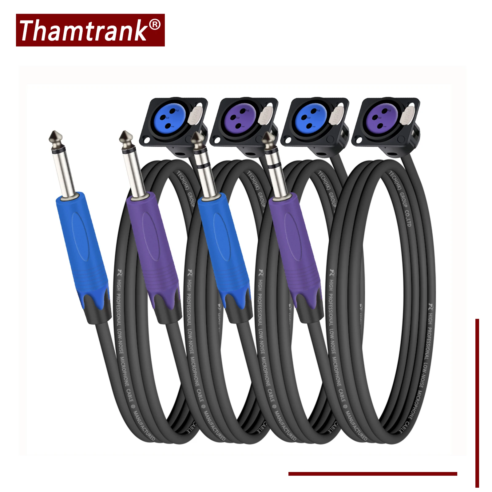 

Nickel Plating Contact D-Type 3Pin XLR Female Panel Mount Socket to 6.35mm TS/TRS Jack Audio Extension Shielded Cable Converter