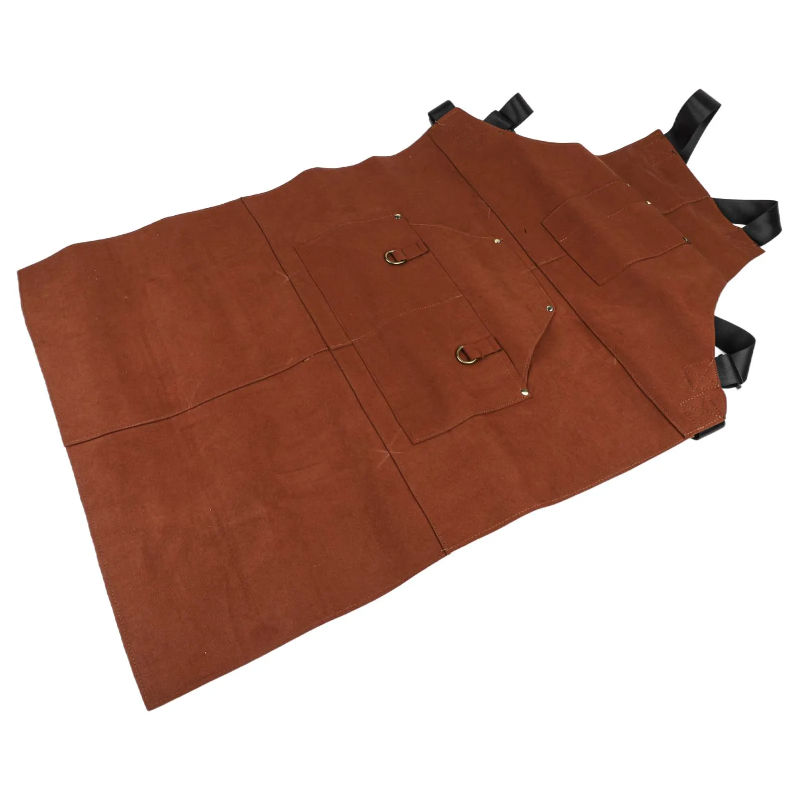 Flame Retardant Work Suit Protection Leather Welding Apron Woodworking Tools Holder Full Split Cowhide Material