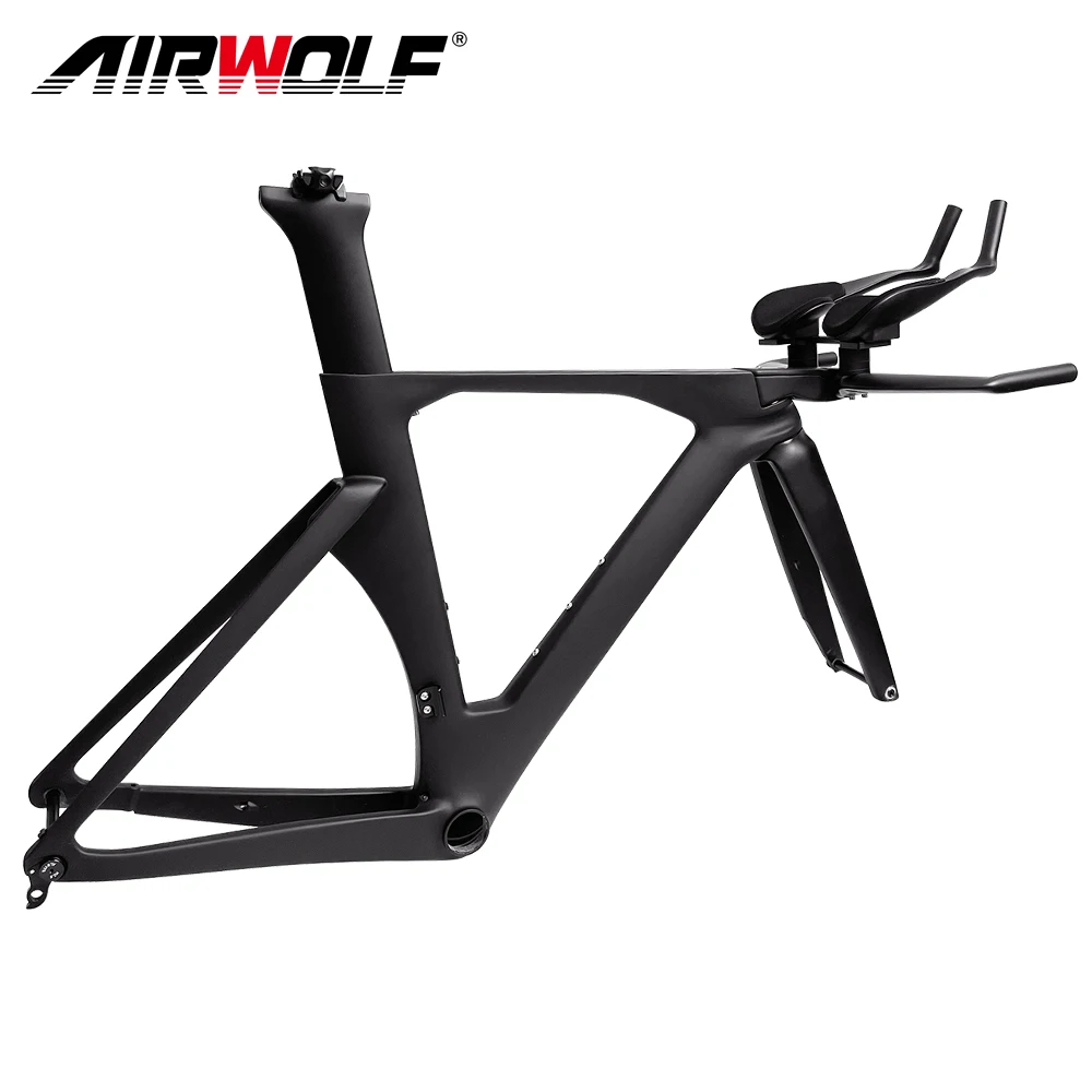 2024 New Carbon TT Bike Frame Aero Triathlon Bike Frameset Disc Brake V Brake Time Trial Frame Set Rest TT Handlebar Clip