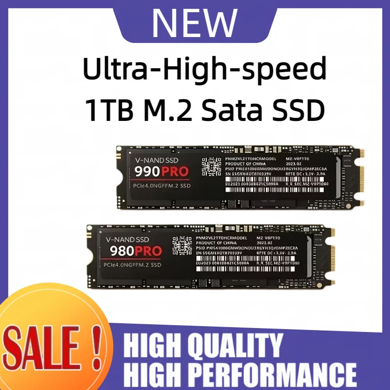 【Brand+】New 980Pro 990Pro for Laptop Desktop PC SSD Internal Solid State Drive M.2 NGFF PCIe 4.0 High Speed Up to 7400MB/s