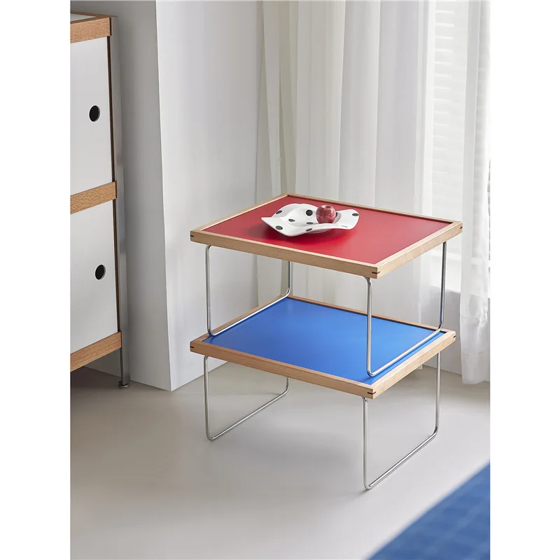 Solid wood coffee table Middle dopamine side table Internet celebrity ideas small table on the bed