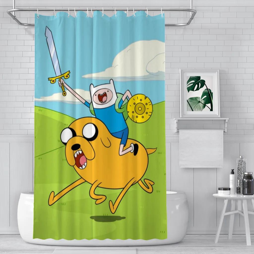 

Modern 3D Printing Cartoon Funny Adventure Shower Curtain Landscape Bath Curtain With Hooks for Bathroom waterproof scenery