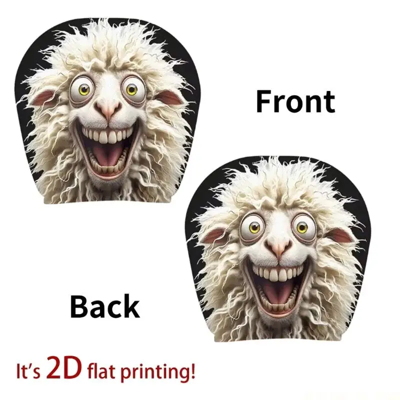 J0MA Pair Of Soft Polyester Car Headrest Covers With Cow And Sheep Designs For Comfort
