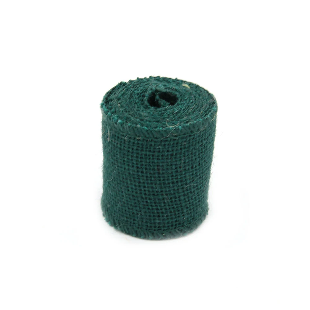 

4pcs Christmas Jute Ribbon Hessian Craft Diy Wedding Home Decor Red Yellow Dark Green Green Eco-Friendly Natural Lace Trim For